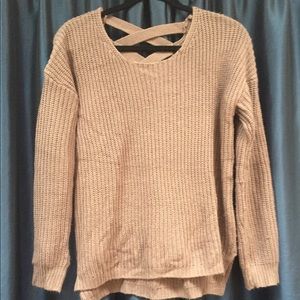 Charlotte Russe Mauve Cross Back Sweater